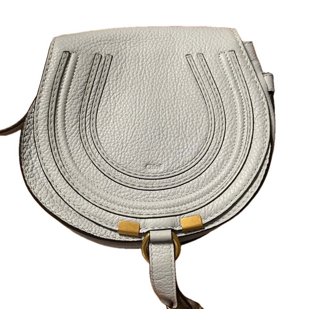 Chloe Crossbody Bag in Light Gray with Gold Hardware